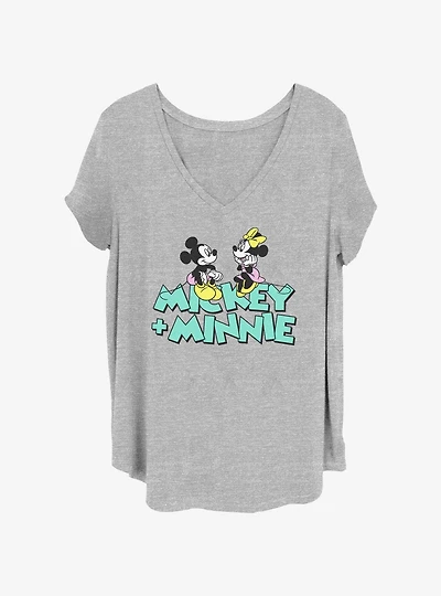Disney Mickey Mouse Loves Minnie Womens T-Shirt Plus