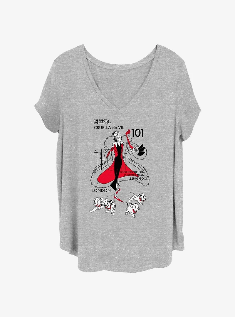 Disney 101 Dalmatians Dis Cruella Womens T-Shirt Plus