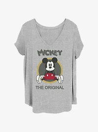 Disney Mickey Mouse Retro Circle Womens T-Shirt Plus