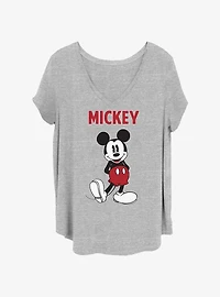 Disney Mickey Mouse Standing Pose Womens T-Shirt Plus