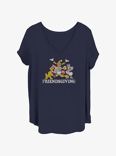 Disney Mickey Mouse Friendsgiving Womens T-Shirt Plus