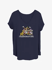 Disney Mickey Mouse Friendsgiving Womens T-Shirt Plus