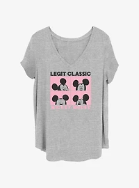 Disney Mickey Mouse Faces Womens T-Shirt Plus