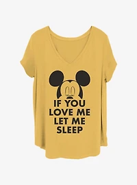 Disney Mickey Mouse Let Me Sleep Womens T-Shirt Plus