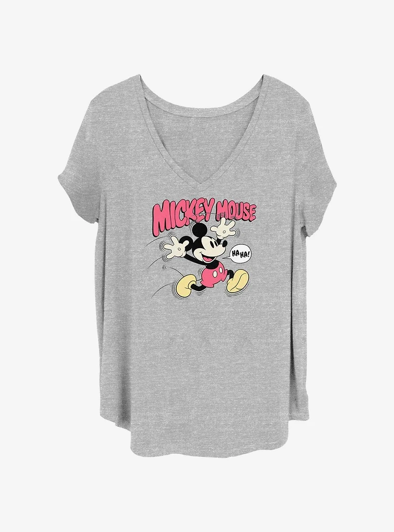 Disney Mickey Mouse Running Mick Womens T-Shirt Plus