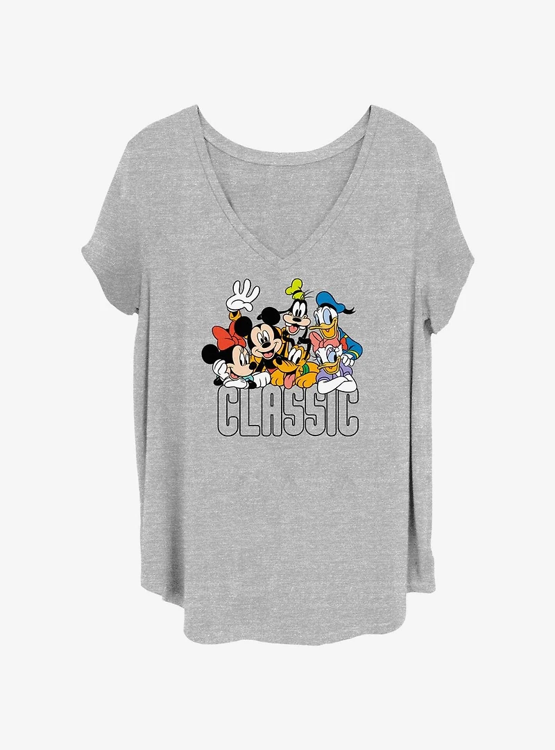 Disney Mickey Mouse Classic Friends Womens T-Shirt Plus