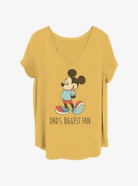 Disney Mickey Mouse Dad's Fan Womens T-Shirt Plus
