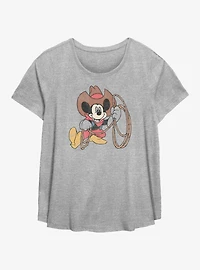 Disney Mickey Mouse Cowboy Womens T-Shirt Plus