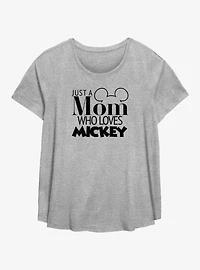 Disney Mickey Mouse Mom Loves Womens T-Shirt Plus