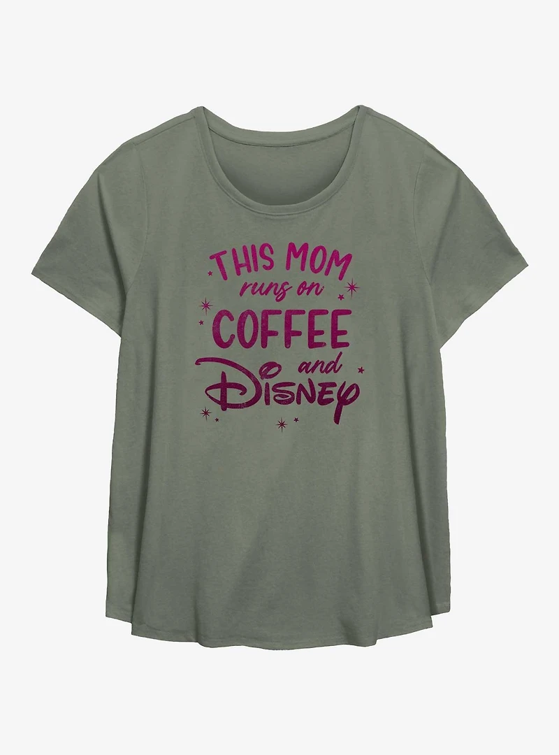 Disney This Mom Runs On Coffee And Womens T-Shirt Plus