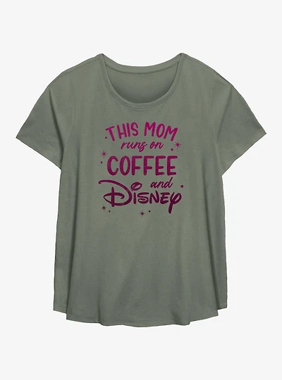 Disney This Mom Runs On Coffee And Womens T-Shirt Plus