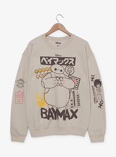 Disney Big Hero 6 Baymax Doodle Portrait Women's Crewneck