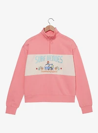 The Powerpuff Girls Surf Heroes Women's Quarter Zip Crewneck - BoxLunch Exclusive