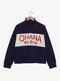 Disney Lilo & Stitch Ohana Surf's Up Women's Quarter Zip Sweatshirt — BoxLunch Exclusive