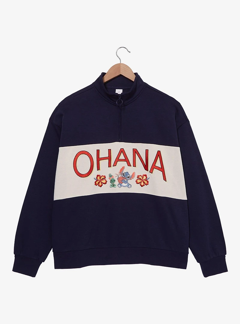 Disney Lilo & Stitch Ohana Surf's Up Women's Plus Quarter Zip Sweatshirt — BoxLunch Exclusive