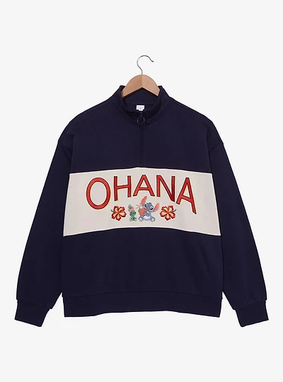 Disney Lilo & Stitch Ohana Surf's Up Women's Plus Quarter Zip Sweatshirt — BoxLunch Exclusive
