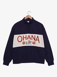 Disney Lilo & Stitch Ohana Surf's Up Women's Plus Quarter Zip Sweatshirt — BoxLunch Exclusive