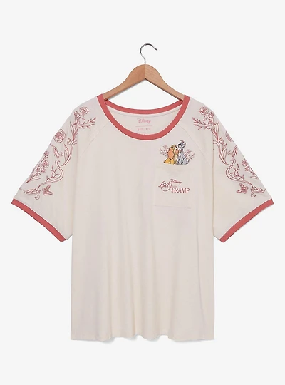 Disney Lady and the Tramp Floral Women's Plus T-Shirt — BoxLunch Exclusive