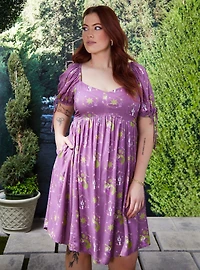 Disney Tangled Icons Allover Print Plus Smock Dress
