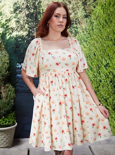 Star Wars Rebel Alliance Floral Plus Smocked Dress