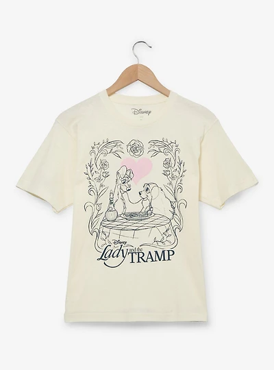 Disney Lady and the Tramp Spaghetti Dinner Cropped Women's T-Shirt