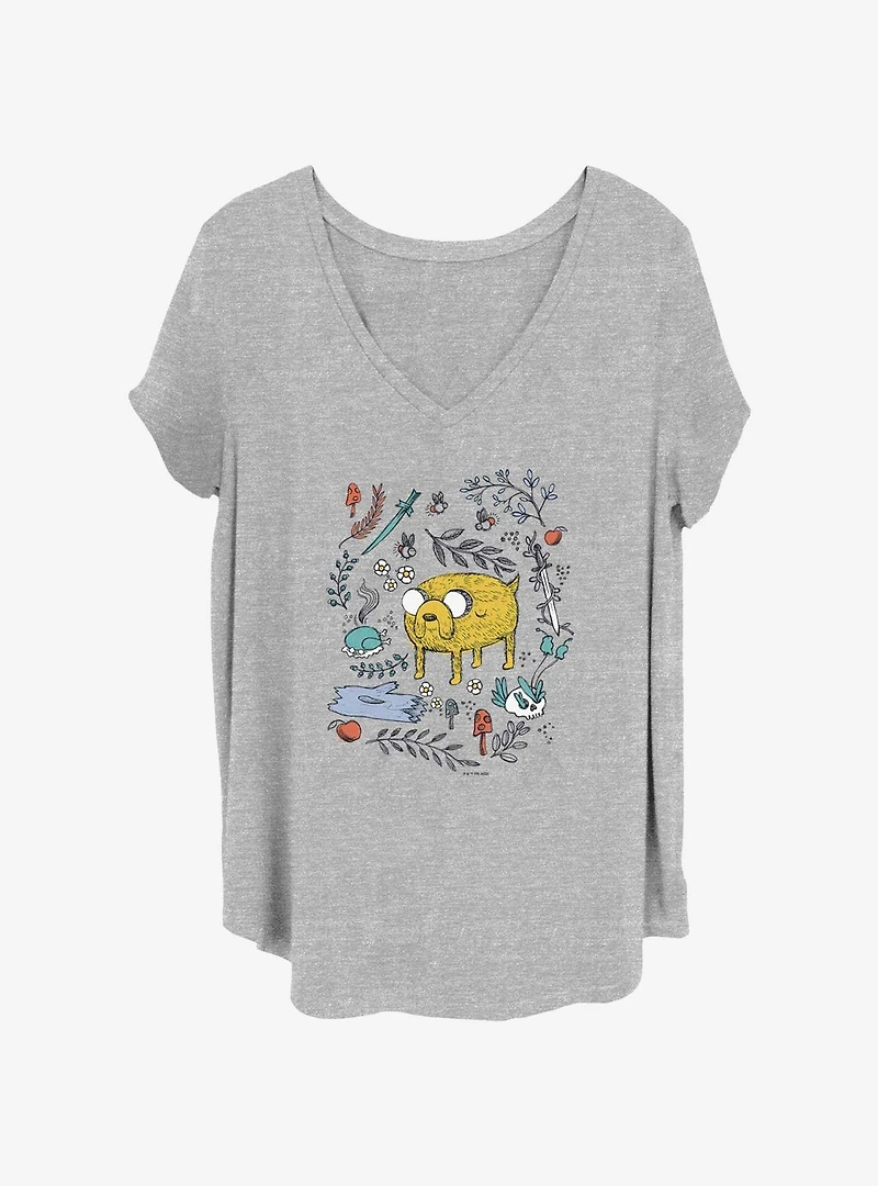 Adventure Time Jake Sketch Womens T-Shirt Plus