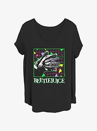 Beetlejuice Wavy Grid Womens T-Shirt Plus