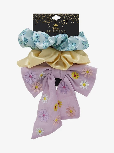 Disney Tangled Floral Bow Satin Scrunchy Set