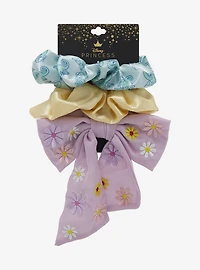 Disney Tangled Floral Bow Satin Scrunchy Set