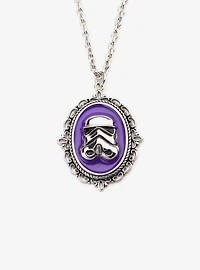 Star Wars Stormtrooper Purple Cameo Pendant Necklace