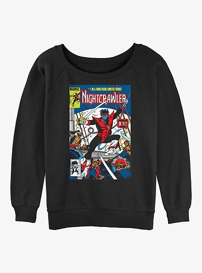 Marvel Nightcrawler Comic Cover Womens Slouchy Sweatshirt