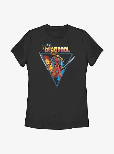 Marvel Lady Deadpool Triangle Portrait Womens T-Shirt