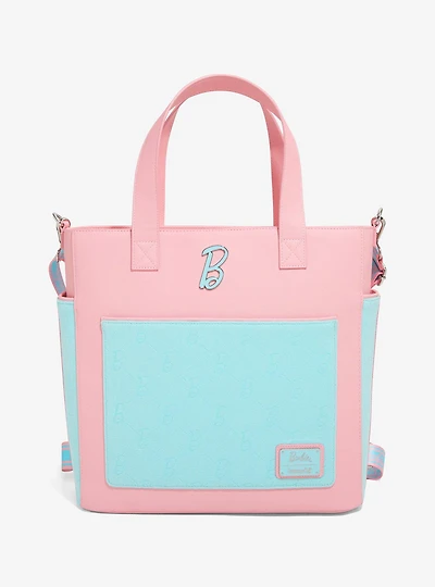Loungefly Barbie Pastel Color Block Convertible Tote Bag