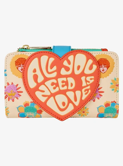 Loungefly The Beatles All You Need Is Love Floral Wallet