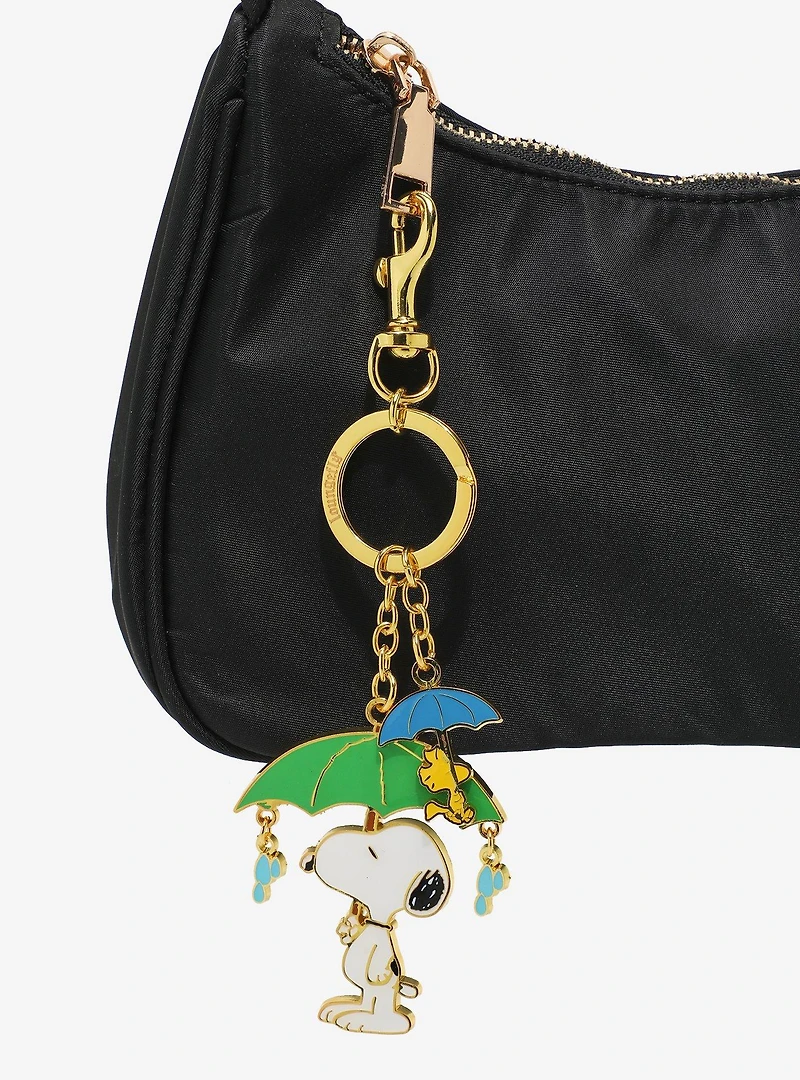 Peanuts Snoopy & Woodstock Umbrella Dangling Multi- Charm Keychain — BoxLunch Exclusive