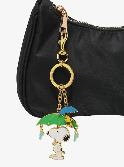 Peanuts Snoopy & Woodstock Umbrella Dangling Multi- Charm Keychain — BoxLunch Exclusive