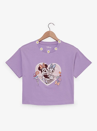 Disney Minnie Mouse & Daisy Duck Floral Women's Cropped T-Shirt - BoxLunch Exclusive