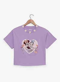 Disney Minnie Mouse & Daisy Duck Floral Women's Cropped T-Shirt - BoxLunch Exclusive