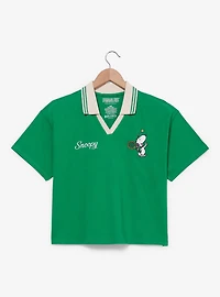 Peanuts Snoopy Tennis Women's Cropped Polo — BoxLunch Exclusive