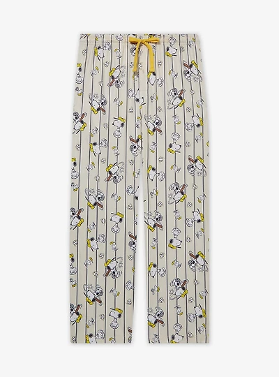 Peanuts Snoopy Baseball Striped Allover Print Sleep Pants — BoxLunch Exclusive