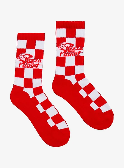 Disney Pixar Toy Story Pizza Planet Checkered Crew Socks - BoxLunch Exclusive