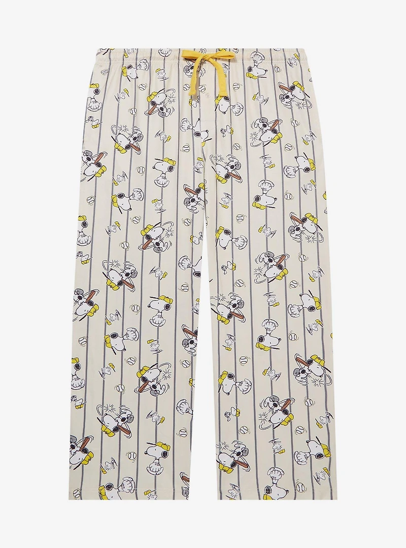 Peanuts Snoopy Baseball Striped Allover Print Women's Plus Sleep Pants — BoxLunch Exclusive