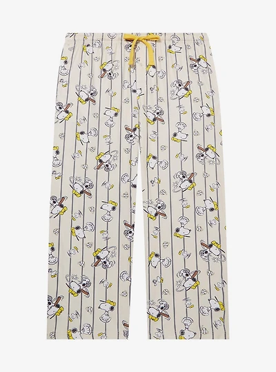 Peanuts Snoopy Baseball Striped Allover Print Women's Plus Sleep Pants — BoxLunch Exclusive