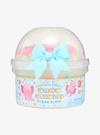 Kawaii Slime Company Baby Axolotl White Peach Scented Clear Slime
