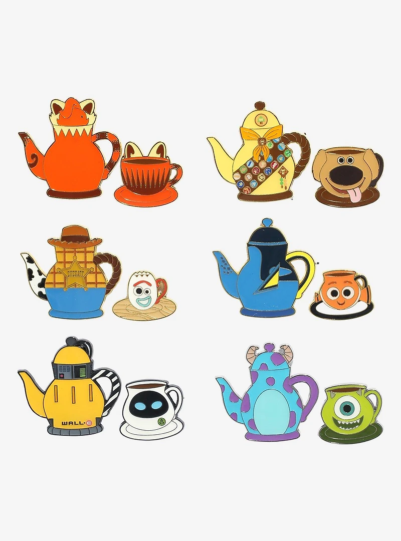 Loungefly Disney Pixar Tea Set Blind Box Enamel Pin Set
