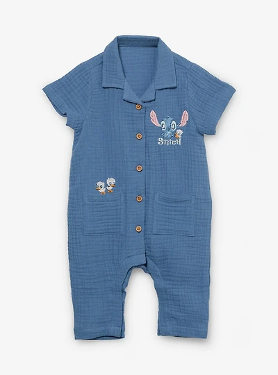 Disney Lilo & Stitch Duckling Linen Collared Infant One-Piece