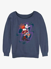 Disney Pixar Inside Out 2 Fear And Anxiety Womens Slouchy Sweatshirt