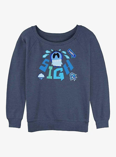 Disney Pixar Inside Out 2 Bummer Sigh Womens Slouchy Sweatshirt