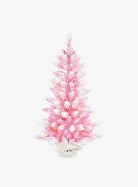Pre-lit 3-Foot LED Flocked Pink Slim Tree