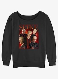 Buffy The Vampire Slayer Spike Y2K Montage Womens Slouchy Sweatshirt